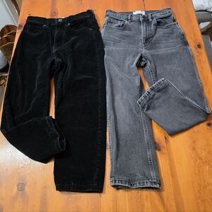 *HEMMED* Pair Of 2 Everlane Size 26 Baby Cord Cheeky Crop & Cheeky Bootcut Pants